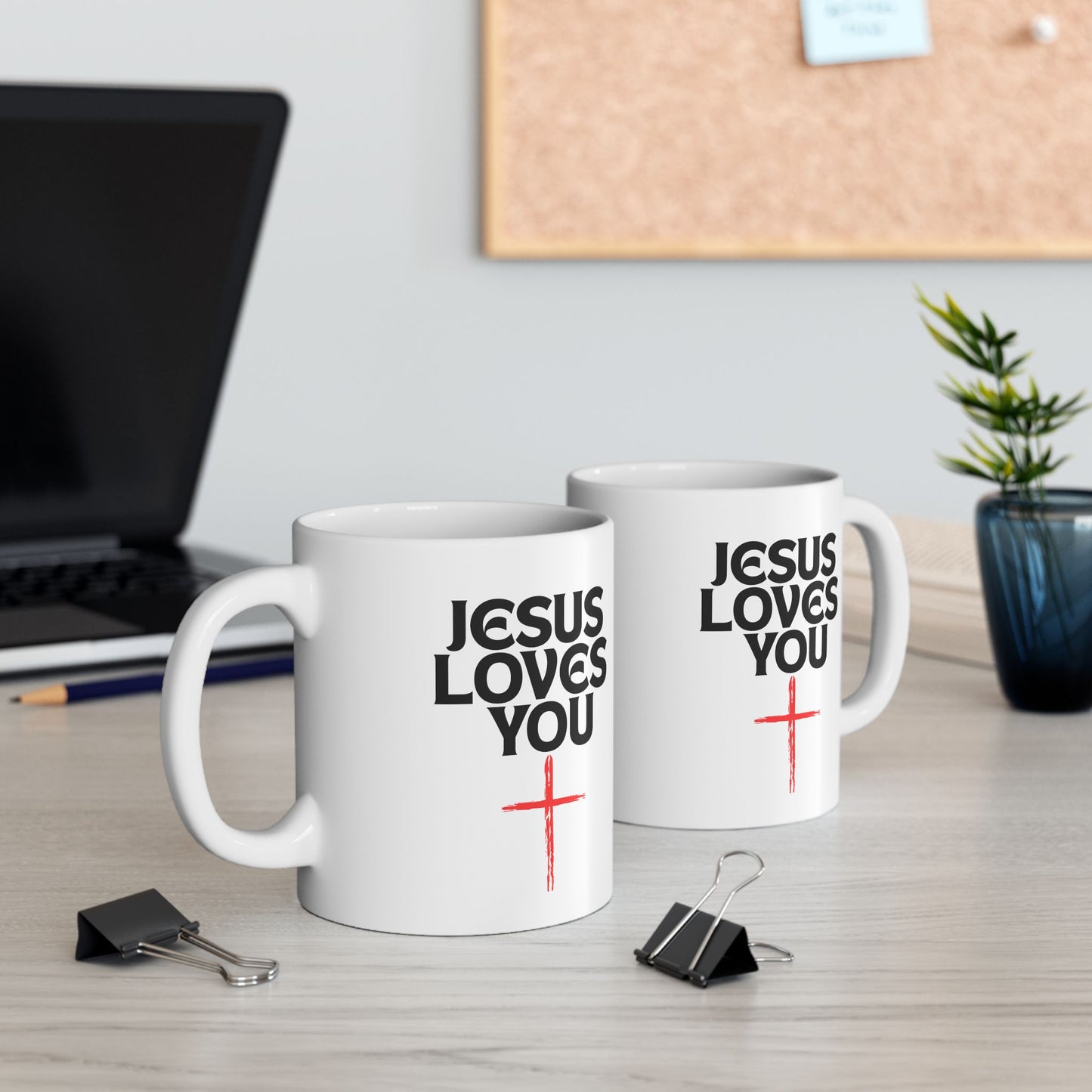 Jesus Loves You Ceramic Mug - Motivational Gift, Coffee Lover Mug, Inspirational Tea Cup, Perfect for Easter, Christmas, Prayer