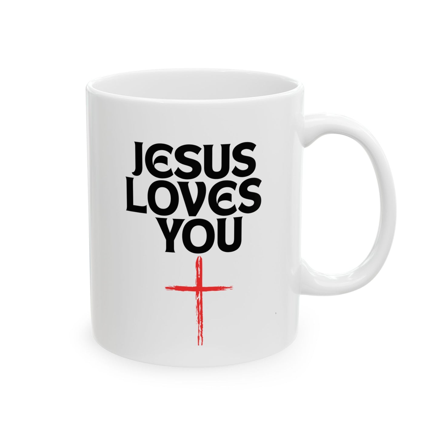 Jesus Loves You Ceramic Mug - Motivational Gift, Coffee Lover Mug, Inspirational Tea Cup, Perfect for Easter, Christmas, Prayer