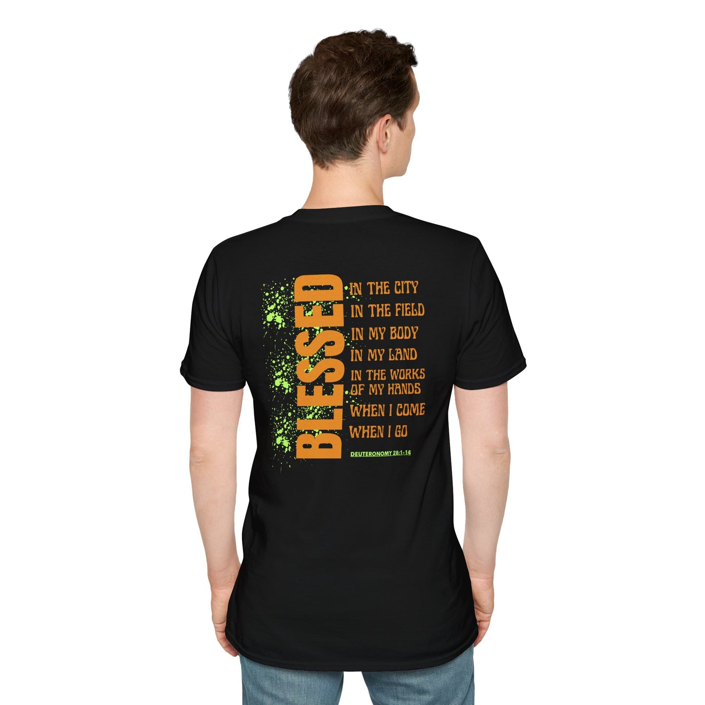 Blessed Unisex Softstyle T-Shirt - Inspirational Graphic Tee, Perfect for Gifts, Casual Wear, Everyday Use, Faith-Based Apparel