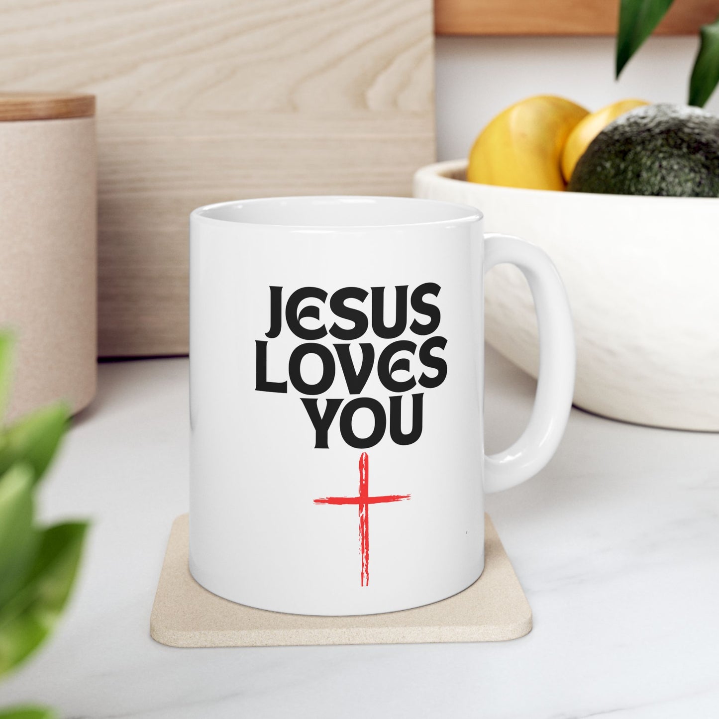 Jesus Loves You Ceramic Mug - Motivational Gift, Coffee Lover Mug, Inspirational Tea Cup, Perfect for Easter, Christmas, Prayer