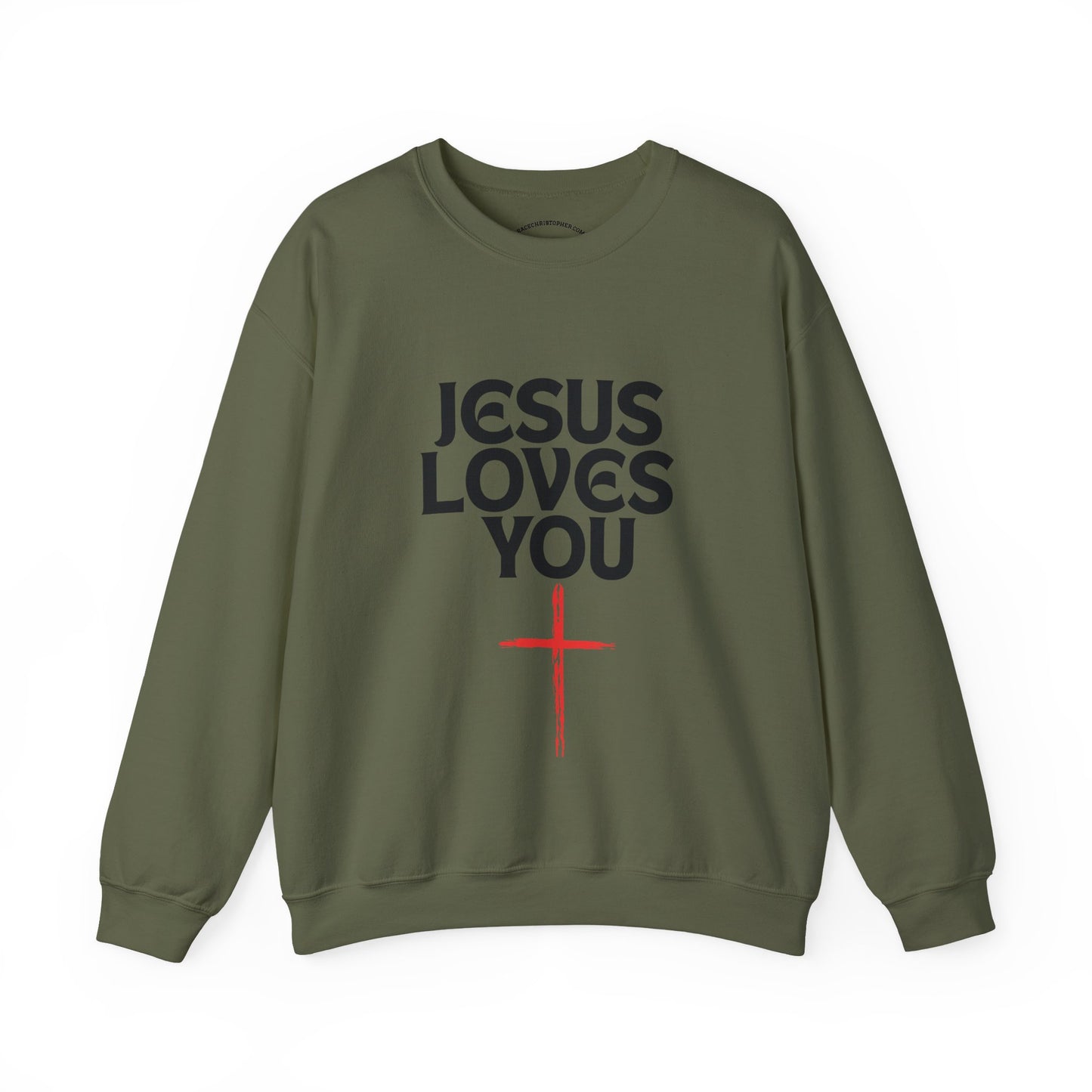 Jesus Loves You Crewneck Sweatshirt, Faith Apparel, Christian Gift, Unisex Pullover, Cozy Layering Piece, Holiday Sweatshirt