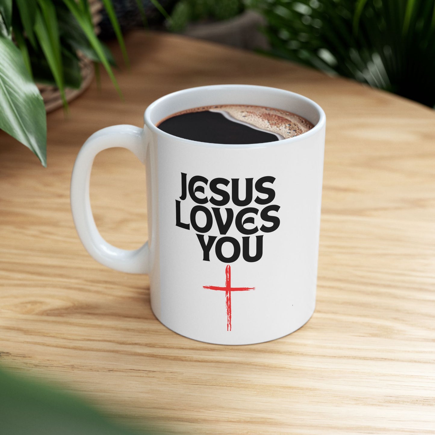 Jesus Loves You Ceramic Mug - Motivational Gift, Coffee Lover Mug, Inspirational Tea Cup, Perfect for Easter, Christmas, Prayer