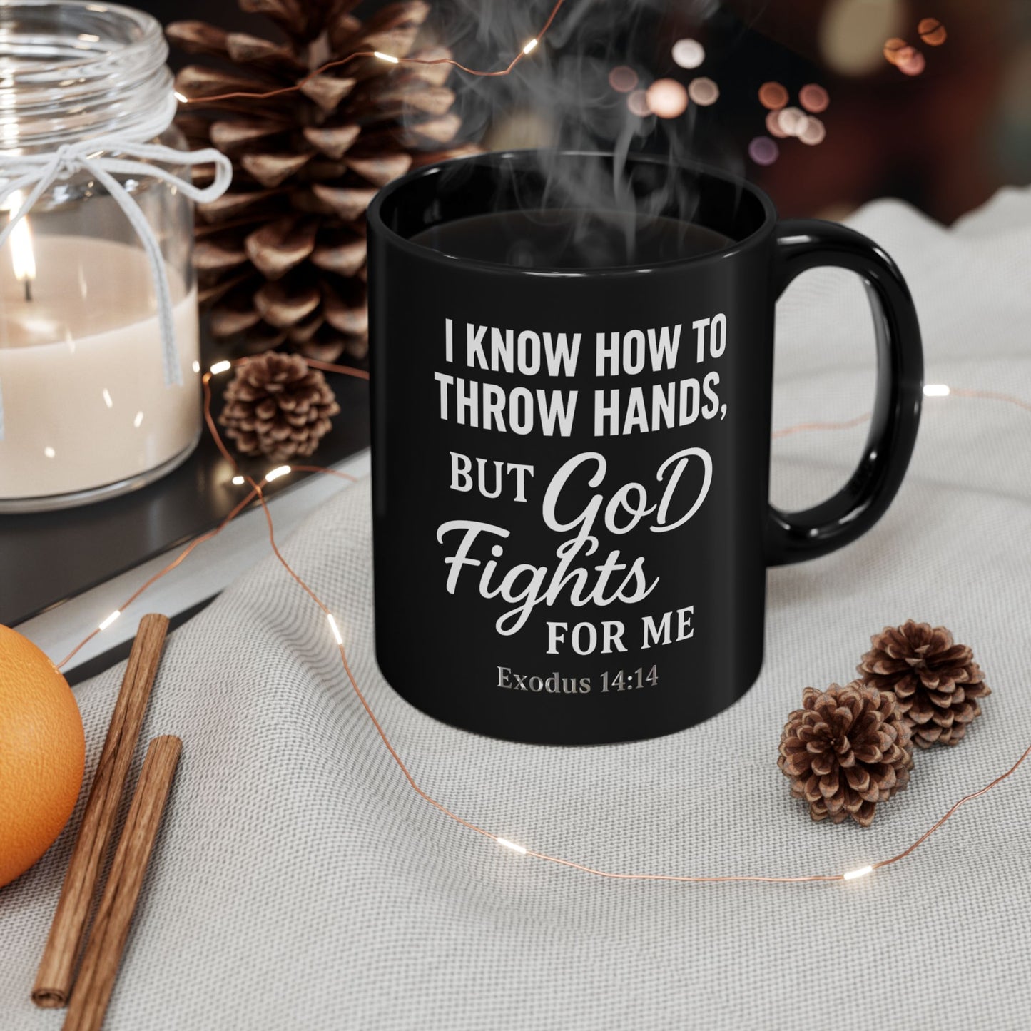Empowering Black Mug Collection - Inspirational Gift for Faith, Motivation, and Strength