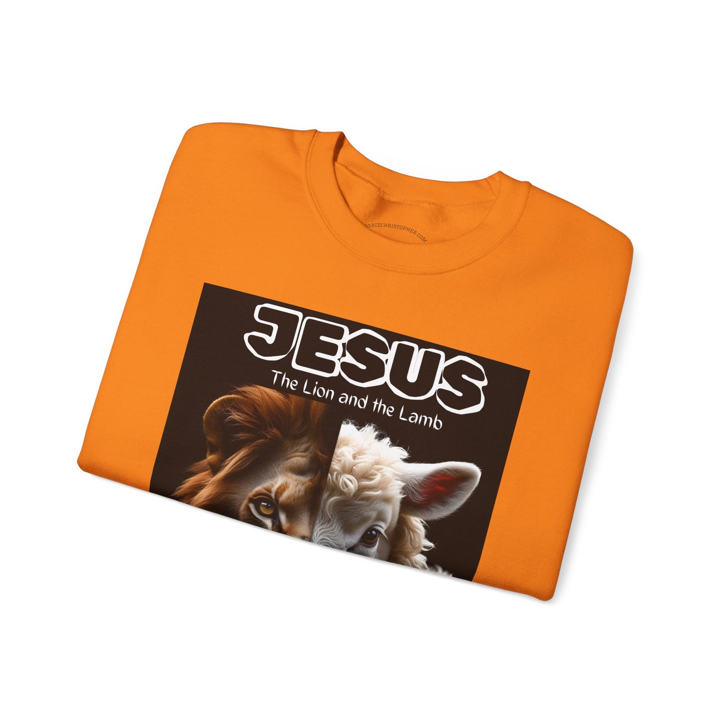Jesus Lion and Lamb Crewneck Sweatshirt, Faith Sweatshirt, Christian Apparel, Inspirational Fashion, Religious Gift, Cozy Outfit