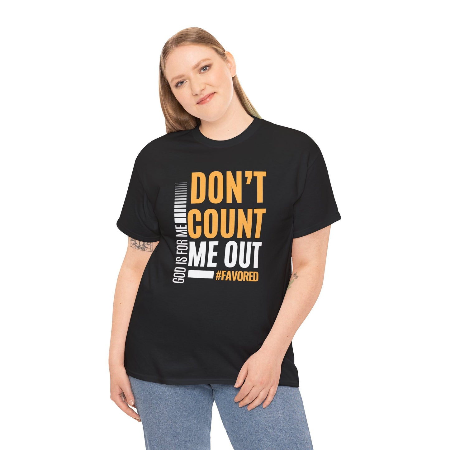 Inspirational Unisex Heavy Cotton Tee - 'Don't Count Me Out', Motivational Shirt, Faith-Based Apparel, Gift for Encouragement