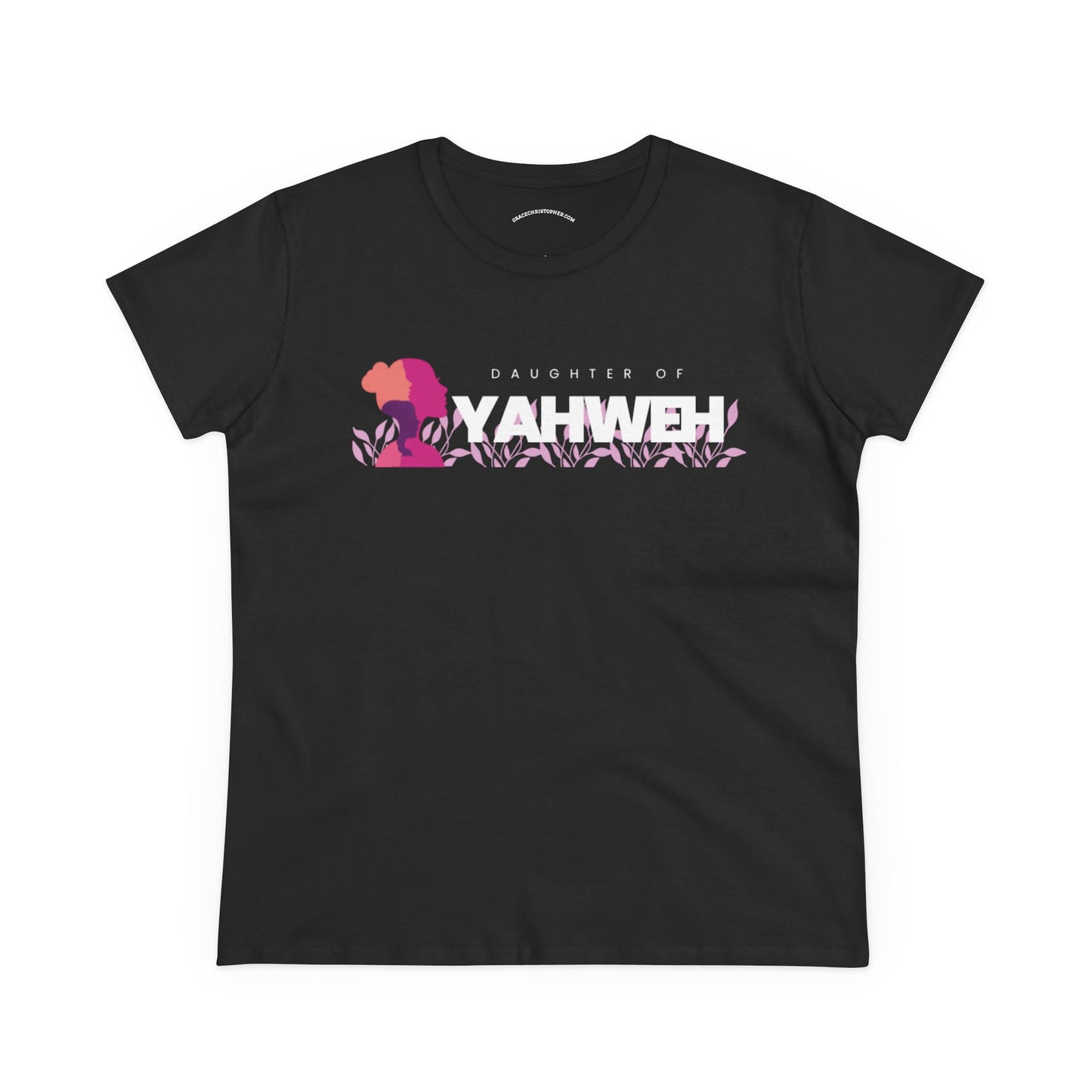 Women's Midweight Cotton Tee with YAHWEH Design, Casual T-Shirt, Fashion Gift, Spiritual Apparel, Everyday Wear, Faith-Based Clothing