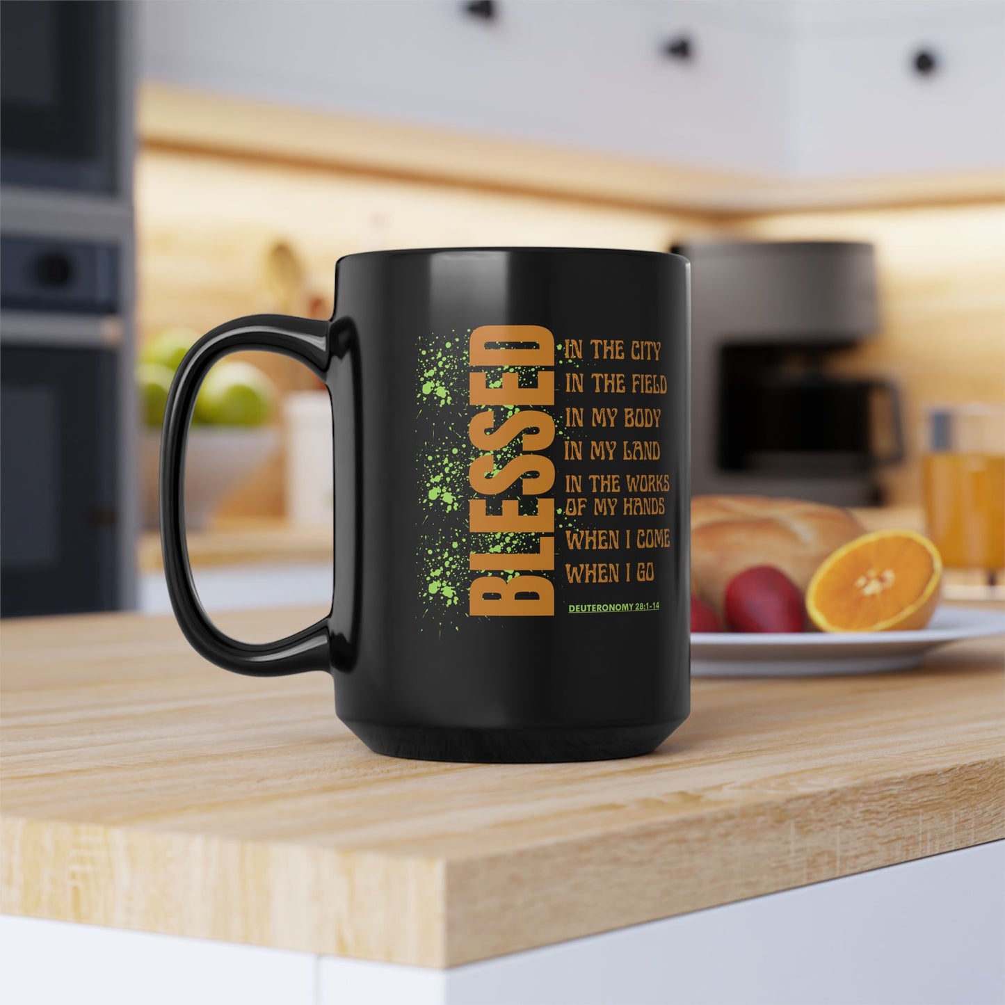 Blessed Inspirational Black Mug for Daily Motivation, Coffee Cup for Faith and Positivity, Christian Gifts, Holiday Drinkware, Home [...]