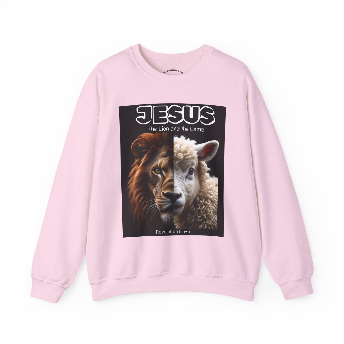 Jesus Lion and Lamb Crewneck Sweatshirt, Faith Sweatshirt, Christian Apparel, Inspirational Fashion, Religious Gift, Cozy Outfit