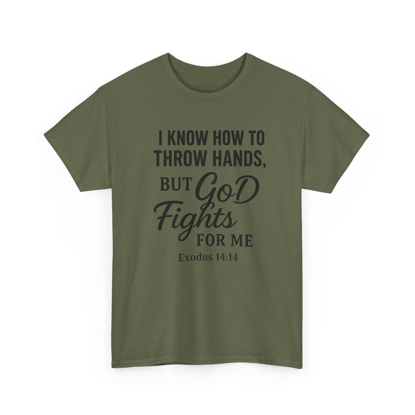 Faith-Inspired Unisex Tee - I Know How to Throw Hands, But God Fights for Me - Casual Wear, Gifts, Inspirational Shirt, Christian [...]