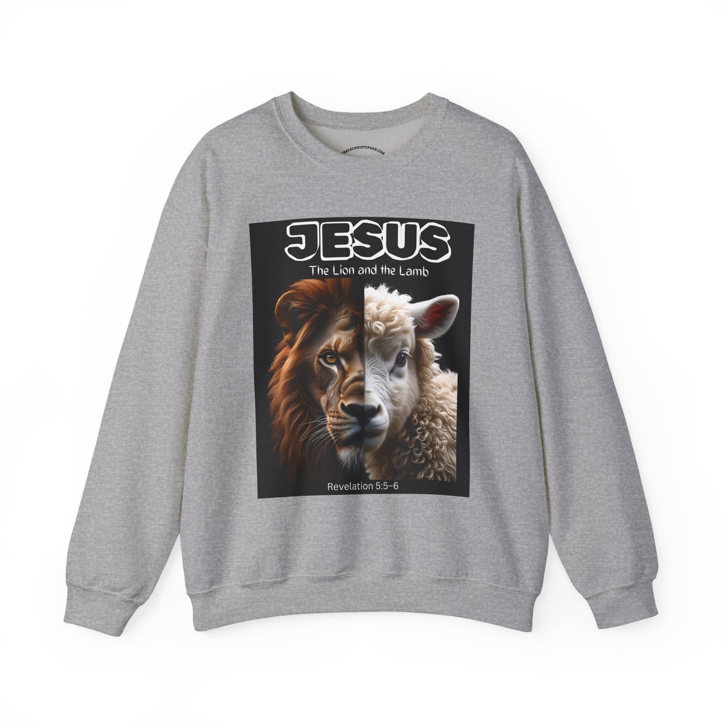 Jesus Lion and Lamb Crewneck Sweatshirt, Faith Sweatshirt, Christian Apparel, Inspirational Fashion, Religious Gift, Cozy Outfit