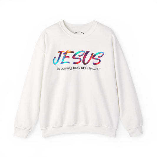 Colorful Jesus Crewneck Sweatshirt, Faith Apparel, Inspirational Gift, Unisex Clothing, Relaxed Fit, Christian Sweatshirt