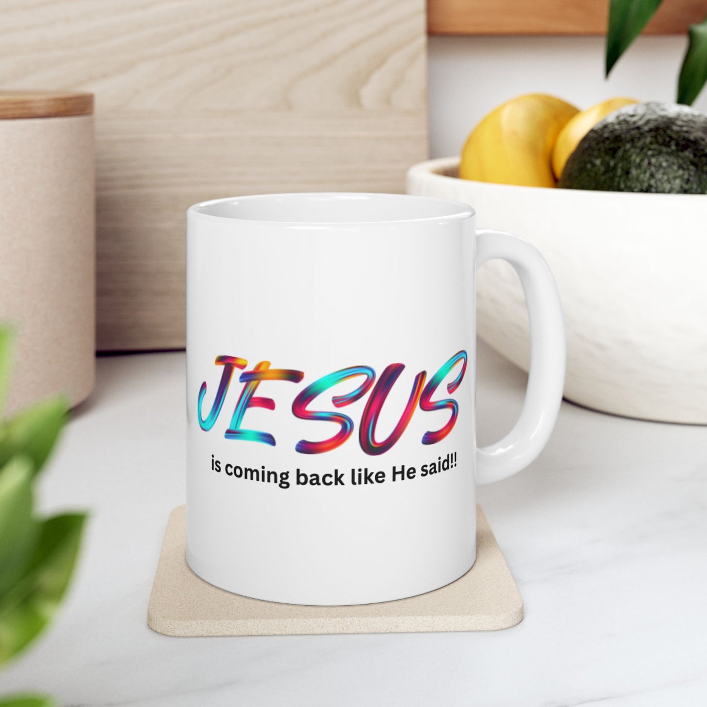 Colorful Jesus Ceramic Mug - Inspirational Coffee Cup for Faith Lovers, Gifts for Christmas, Birthdays, and Religious Events, 11oz & 15oz