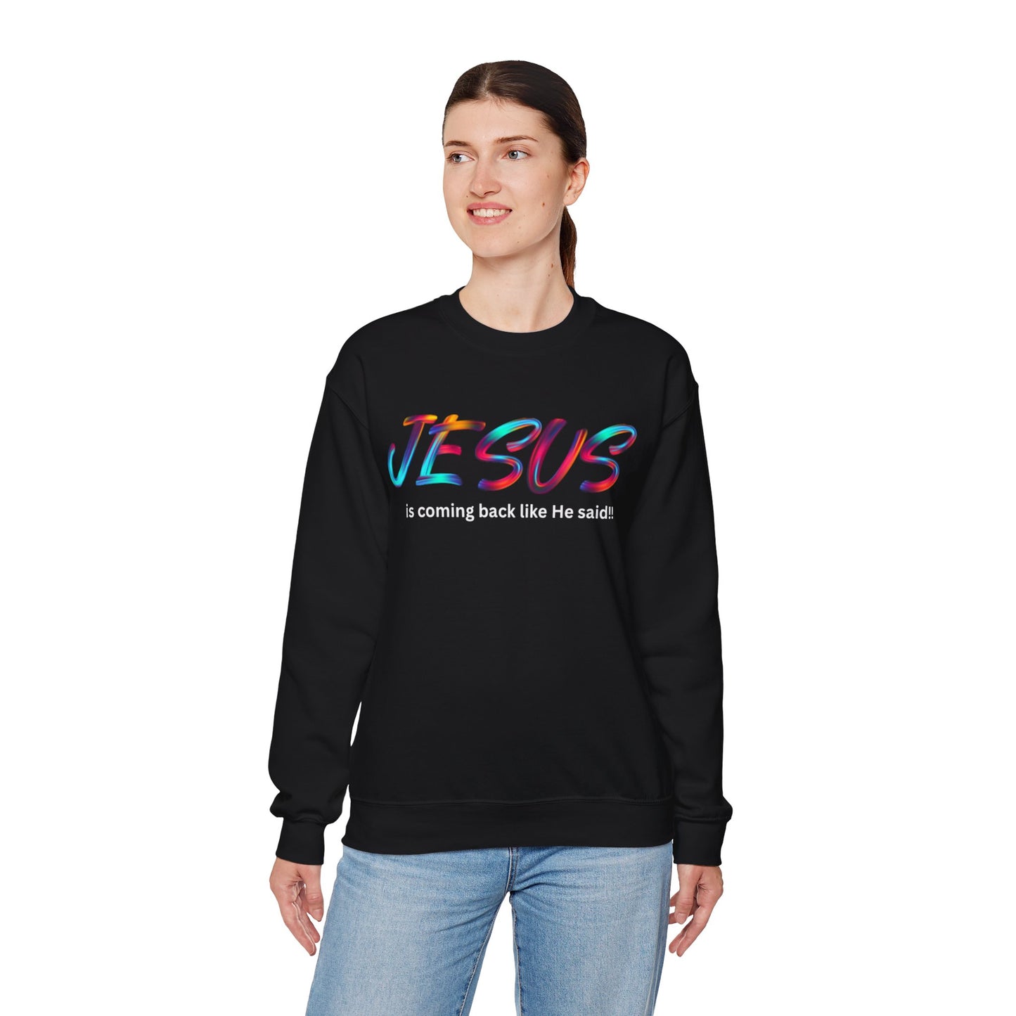 Colorful Jesus Crewneck Sweatshirt, Faith Apparel, Inspirational Gift, Unisex Clothing, Relaxed Fit, Christian Sweatshirt