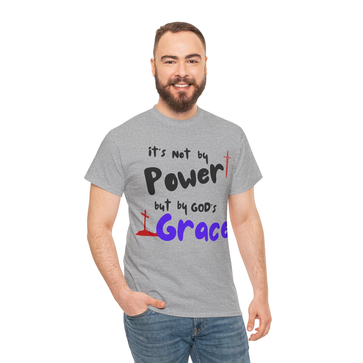 Faith-Inspired Unisex Tee: Power & Grace Shirt, Religious Apparel, Christian Gift, Inspirational T-Shirt, Casual Wear