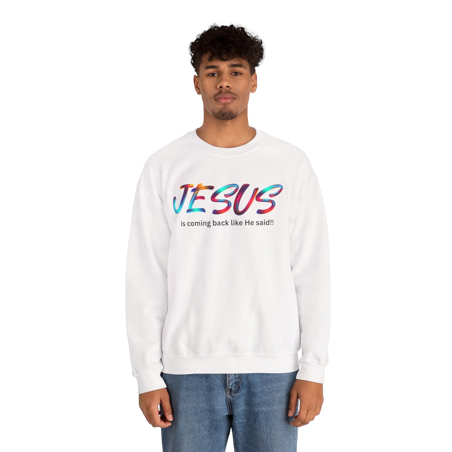 Colorful Jesus Crewneck Sweatshirt, Faith Apparel, Inspirational Gift, Unisex Clothing, Relaxed Fit, Christian Sweatshirt