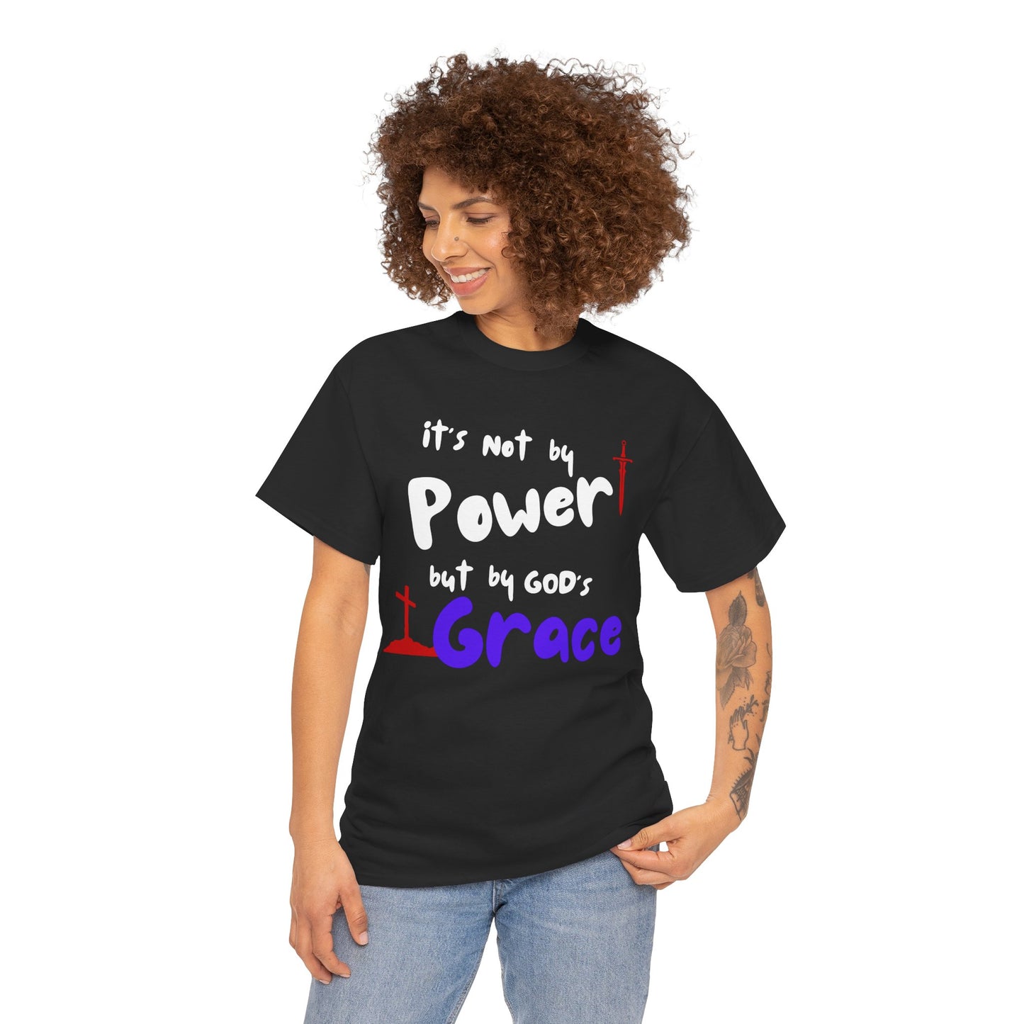 Faith-Inspired Unisex Tee: Power & Grace Shirt, Religious Apparel, Christian Gift, Inspirational T-Shirt, Casual Wear