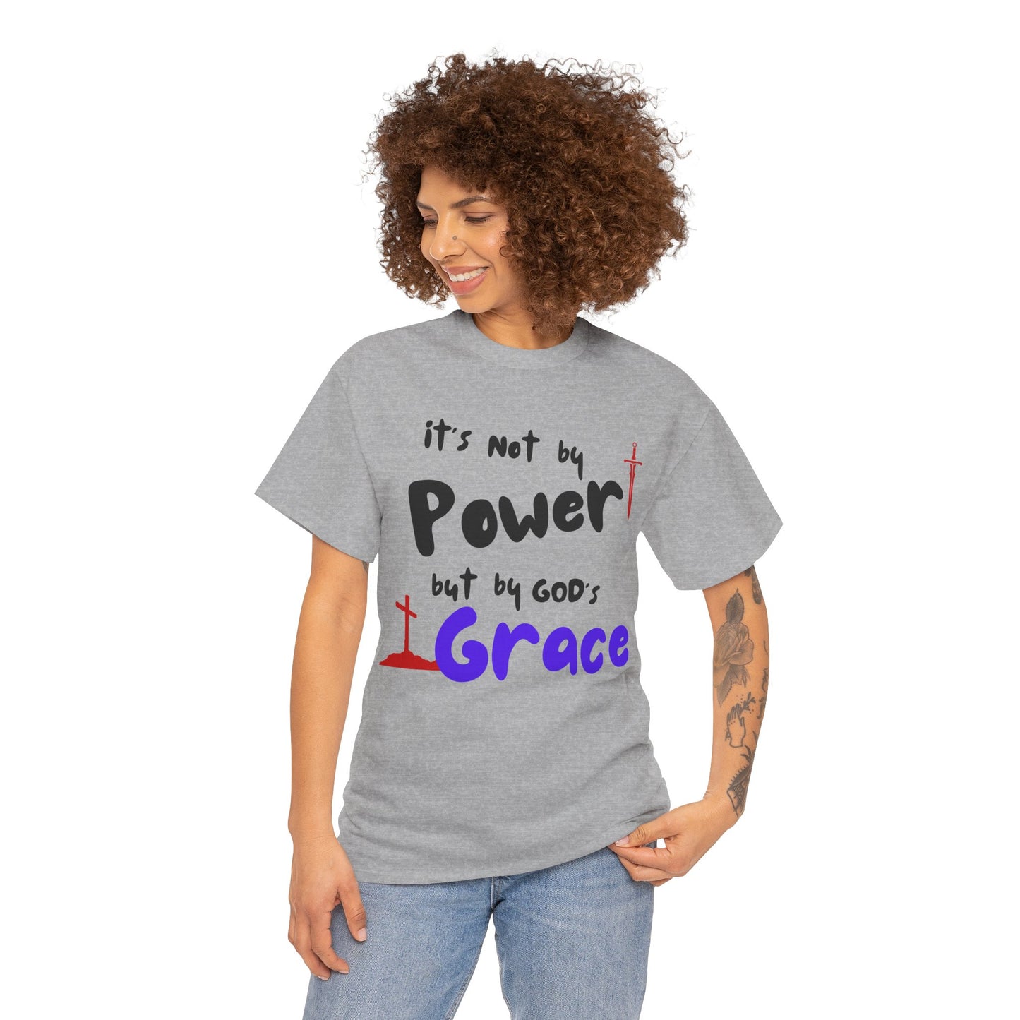 Faith-Inspired Unisex Tee: Power & Grace Shirt, Religious Apparel, Christian Gift, Inspirational T-Shirt, Casual Wear
