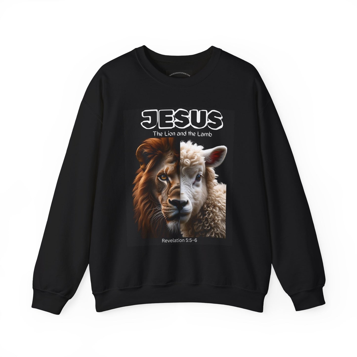 Jesus Lion and Lamb Crewneck Sweatshirt, Faith Sweatshirt, Christian Apparel, Inspirational Fashion, Religious Gift, Cozy Outfit