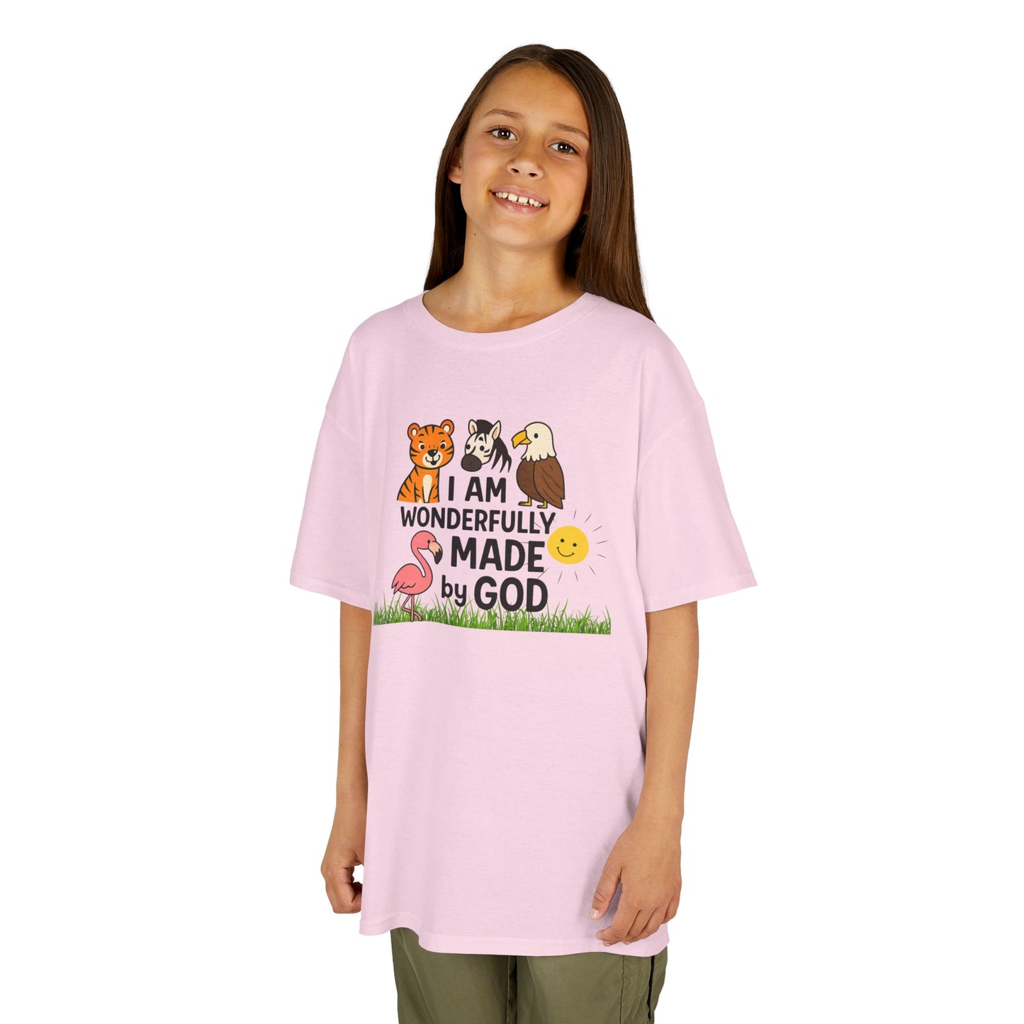 Kids Wildlife Tee with Uplifting Message, Animal Graphic Cotton T-Shirt, Perfect Gift for Children, Birthday Gift, Faith-Based Apparel
