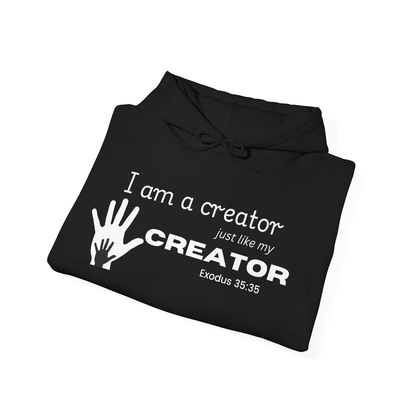 Inspirational Creator Hooded Sweatshirt - Unisex Cozy Hoodie for Creators, Gift for Artists, Motivational Apparel, Exodus 35:35