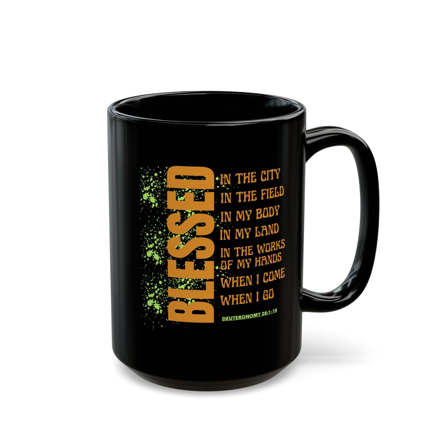 Blessed Inspirational Black Mug for Daily Motivation, Coffee Cup for Faith and Positivity, Christian Gifts, Holiday Drinkware, Home [...]