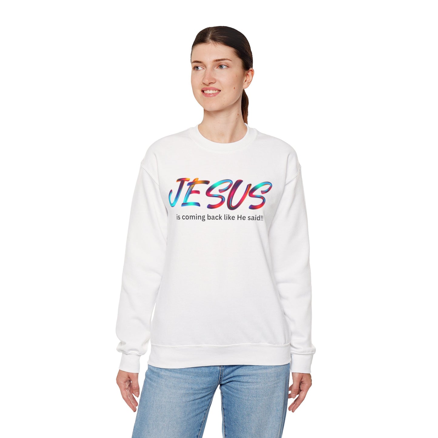 Colorful Jesus Crewneck Sweatshirt, Faith Apparel, Inspirational Gift, Unisex Clothing, Relaxed Fit, Christian Sweatshirt