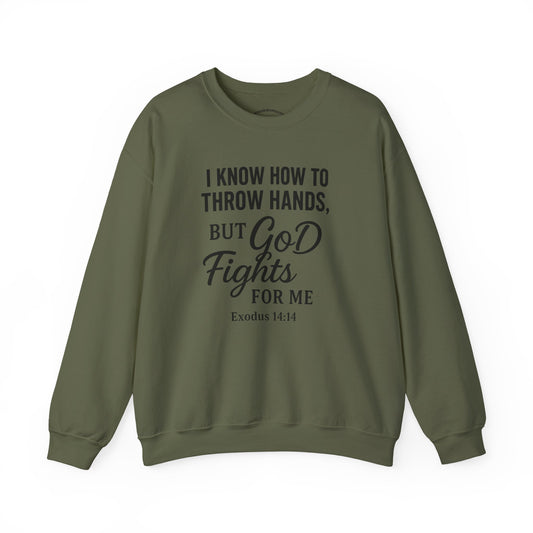 Inspirational Crewneck Sweatshirt with Exodus 14:14 Quote, Faith Sweatshirt, Relaxed Fit, God Fights for Me, Unisex Godly Gift, [...]