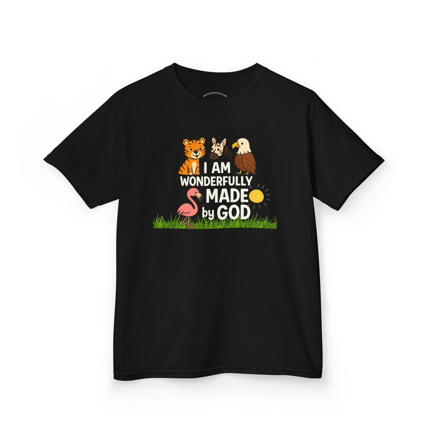 Kids Wildlife Tee with Uplifting Message, Animal Graphic Cotton T-Shirt, Perfect Gift for Children, Birthday Gift, Faith-Based Apparel
