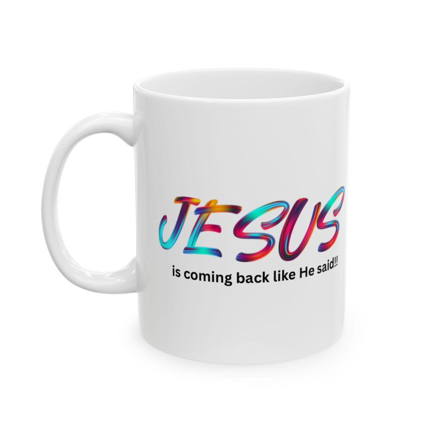 Colorful Jesus Ceramic Mug - Inspirational Coffee Cup for Faith Lovers, Gifts for Christmas, Birthdays, and Religious Events, 11oz & 15oz