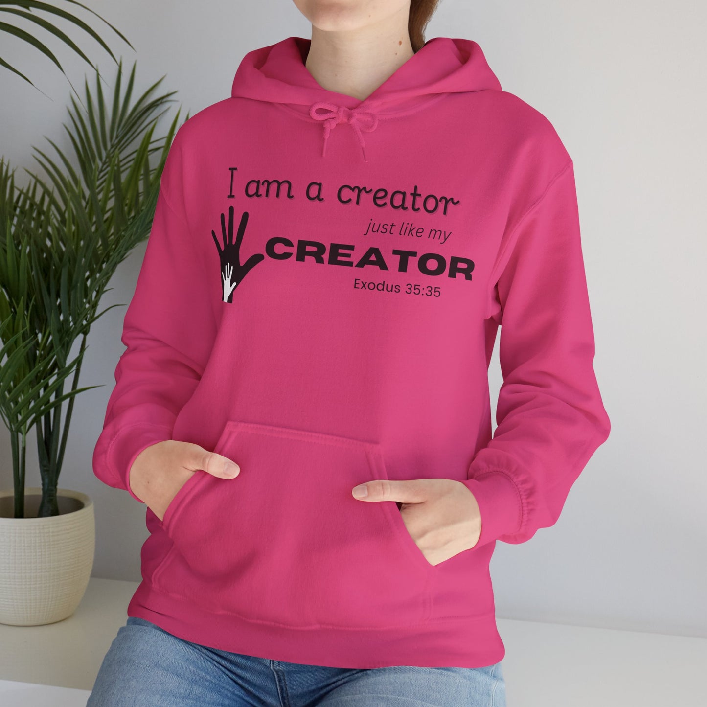 Inspirational Creator Hooded Sweatshirt - Unisex Cozy Hoodie for Creators, Gift for Artists, Motivational Apparel, Exodus 35:35