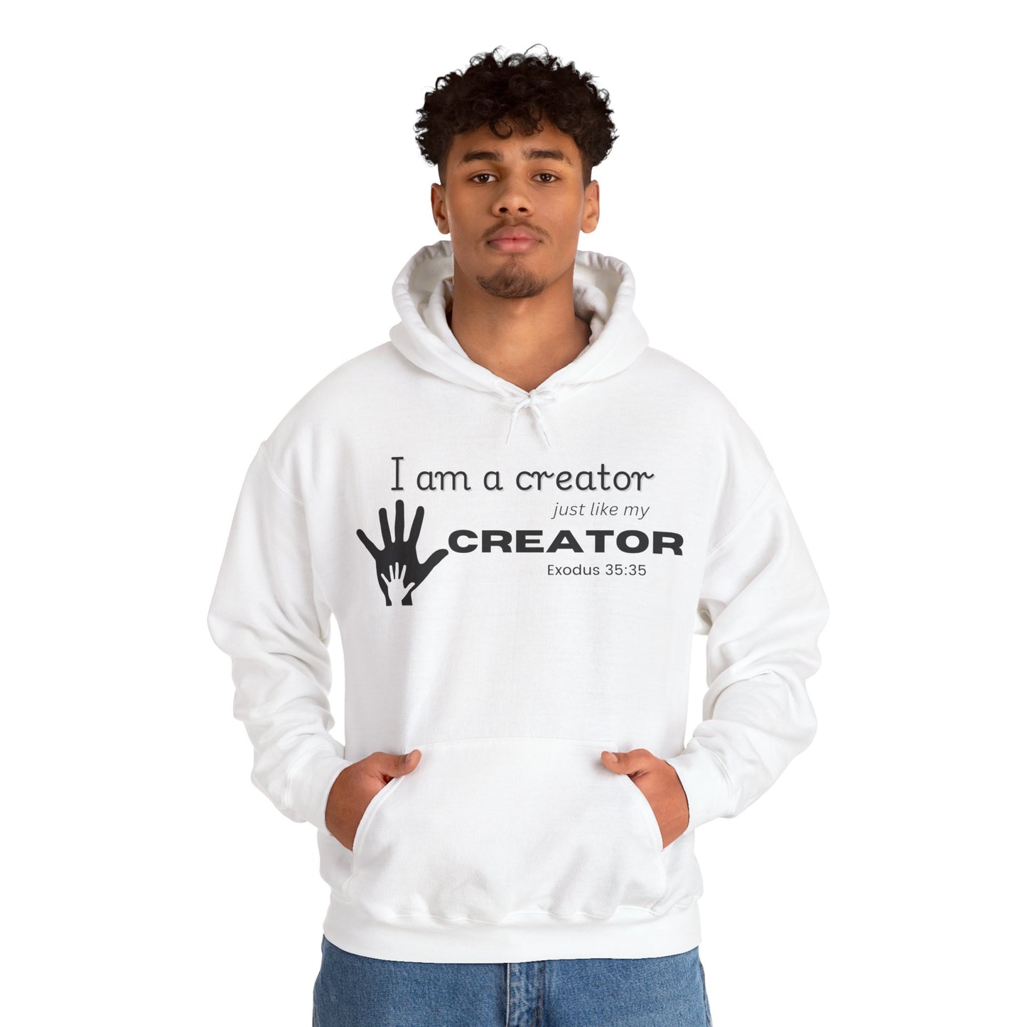Inspirational Creator Hooded Sweatshirt - Unisex Cozy Hoodie for Creators, Gift for Artists, Motivational Apparel, Exodus 35:35