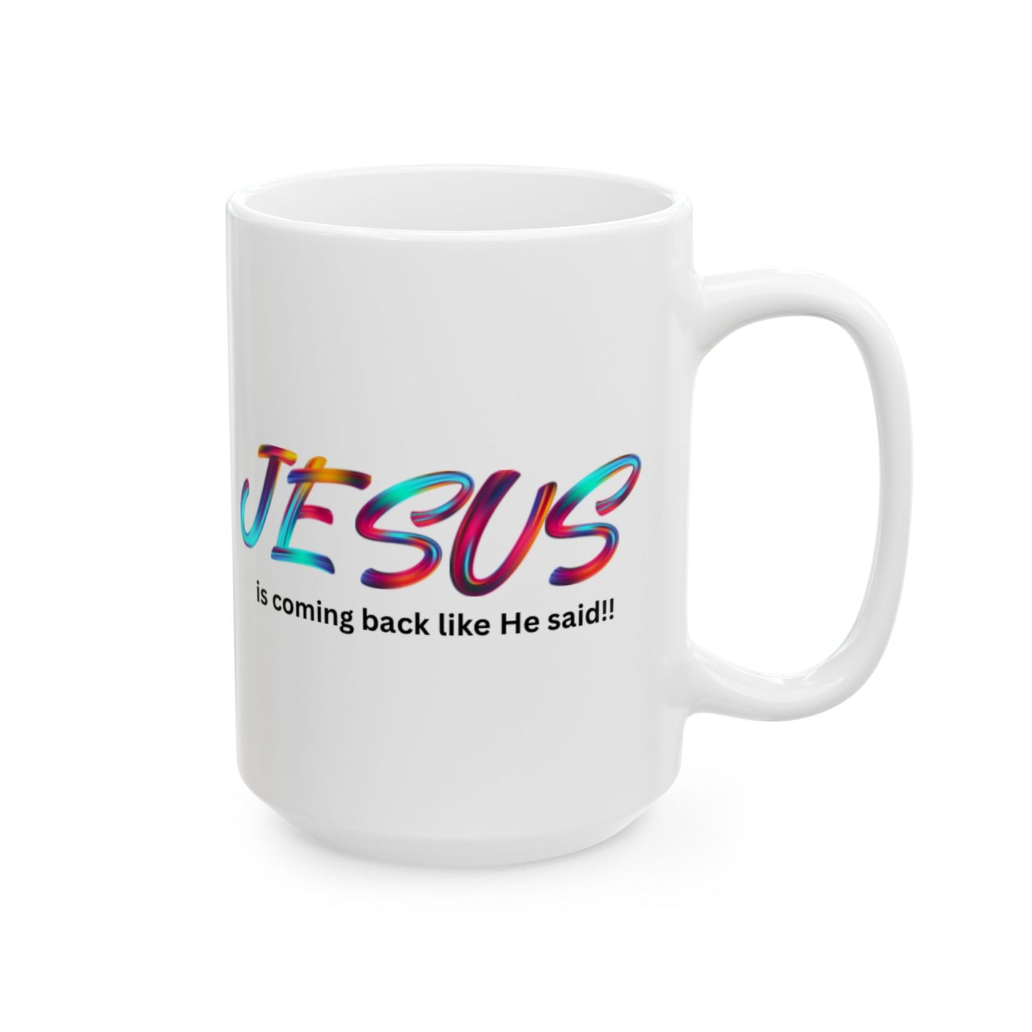 Colorful Jesus Ceramic Mug - Inspirational Coffee Cup for Faith Lovers, Gifts for Christmas, Birthdays, and Religious Events, 11oz & 15oz