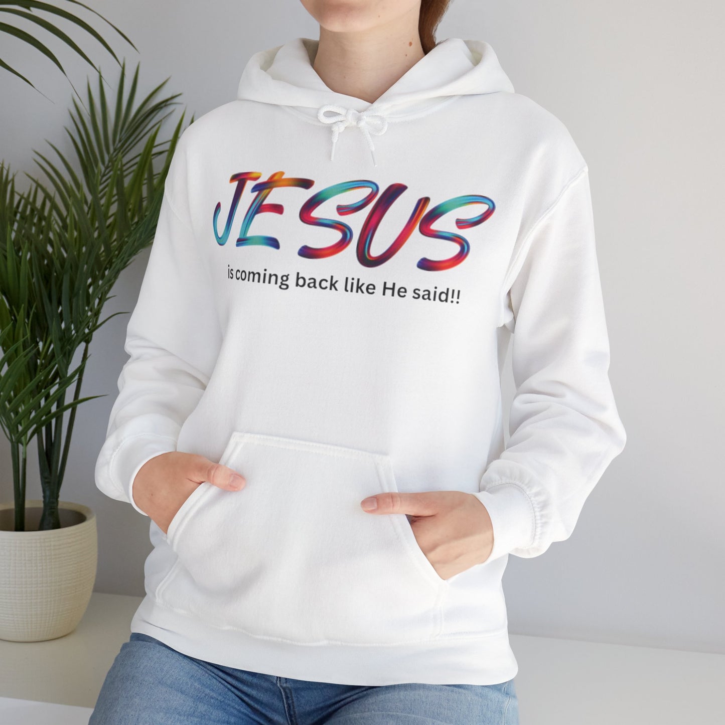 Colorful Jesus is Coming Back Hoodie - Faith-based Fashion, Spiritual Gift, Christian Apparel, Unisex Sweatshirt, Religious Clothing