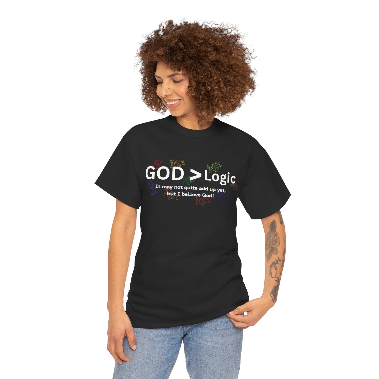 Faith-Inspired Unisex Tee, God > Logic T-Shirt, Casual Wear, Unique Gift, Religious Humor, Everyday Style