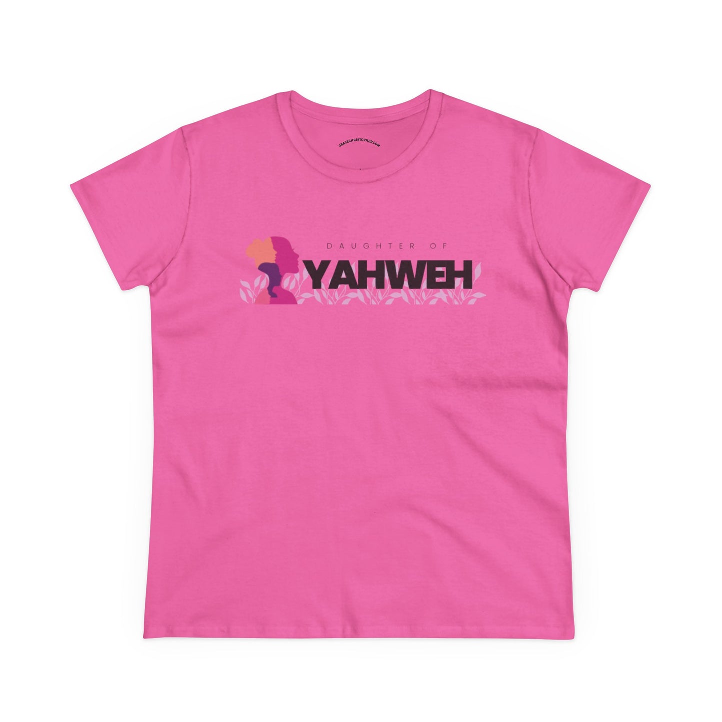 Women's Midweight Cotton Tee with YAHWEH Design, Casual T-Shirt, Fashion Gift, Spiritual Apparel, Everyday Wear, Faith-Based Clothing