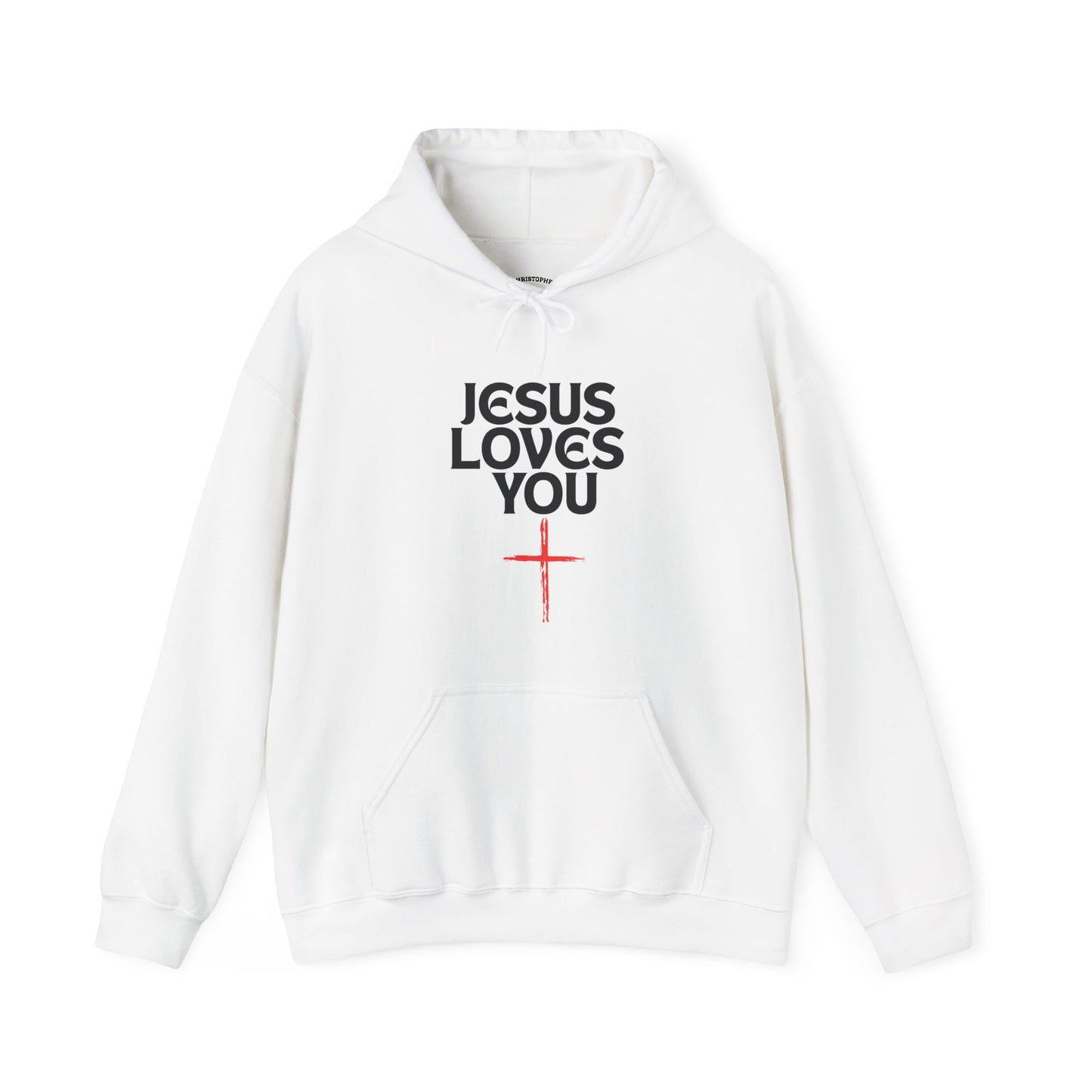 Unisex Christian Hoodie, Jesus Loves You Sweatshirt, Inspirational Gift, Faith-Based Apparel, Cozy Religious Hoodie, Perfect for Church