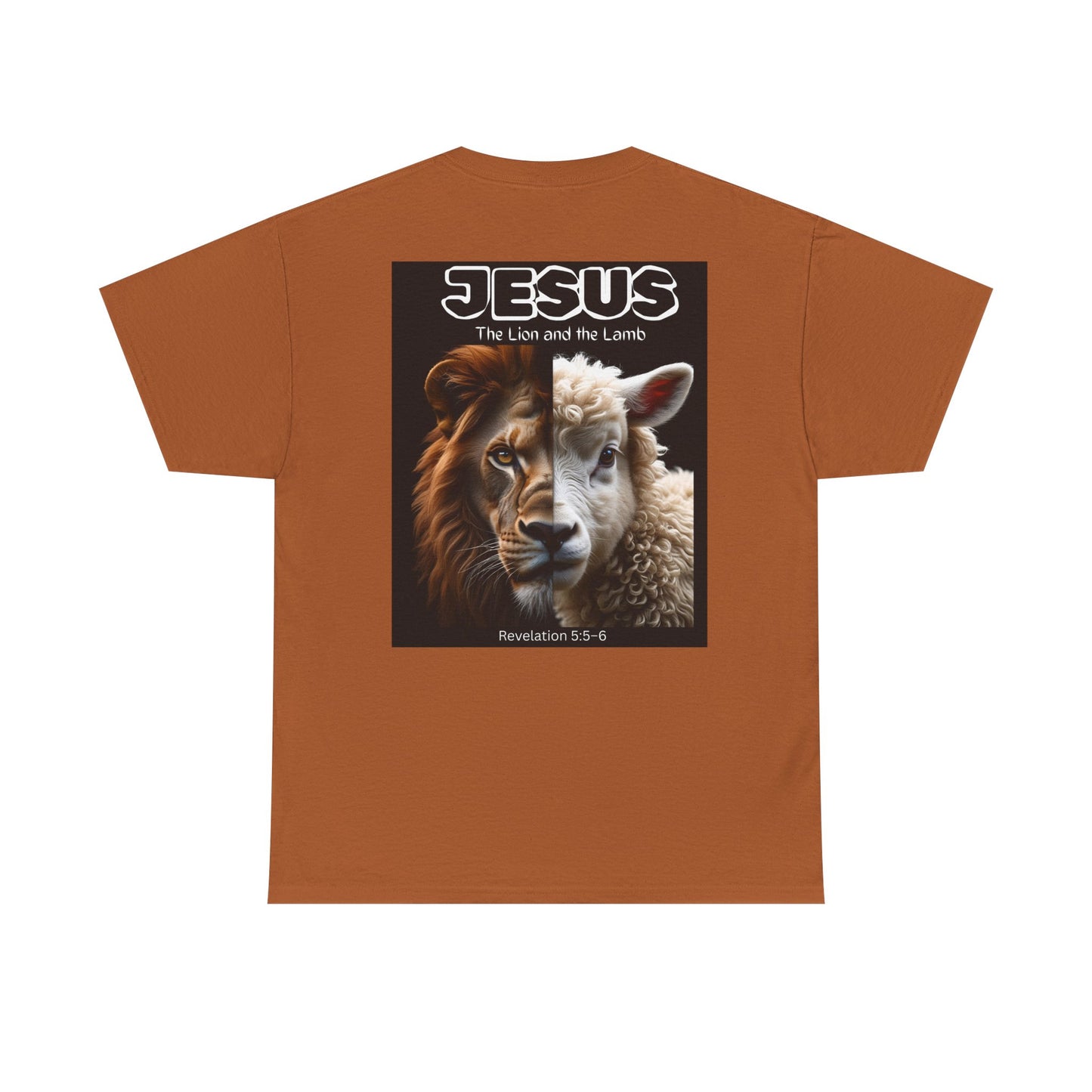 Jesus Lion and Lamb Unisex Heavy Cotton Tee | Faith-Based Apparel, Christian T-Shirt, Gift for Believers, Religious Top, Spiritual Wear
