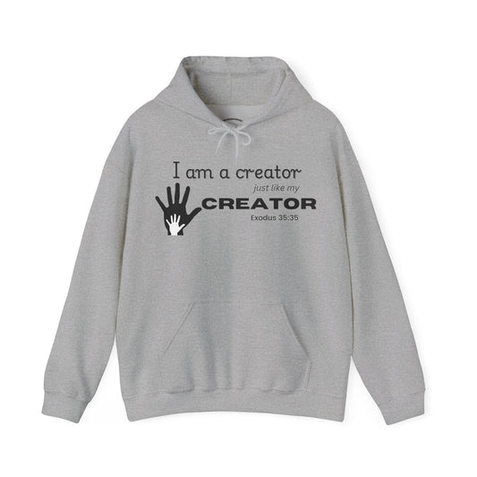Inspirational Creator Hooded Sweatshirt - Unisex Cozy Hoodie for Creators, Gift for Artists, Motivational Apparel, Exodus 35:35