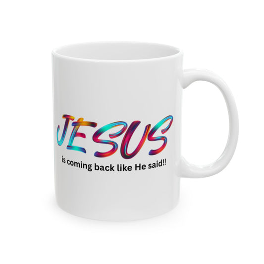 Colorful Jesus Ceramic Mug - Inspirational Coffee Cup for Faith Lovers, Gifts for Christmas, Birthdays, and Religious Events, 11oz & 15oz