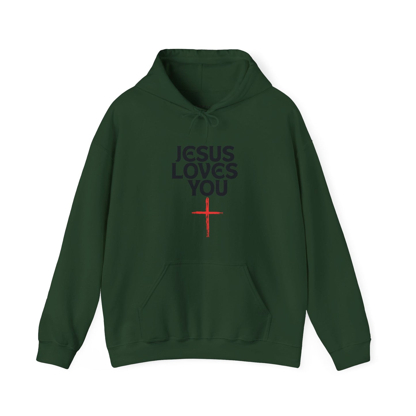 Unisex Christian Hoodie, Jesus Loves You Sweatshirt, Inspirational Gift, Faith-Based Apparel, Cozy Religious Hoodie, Perfect for Church