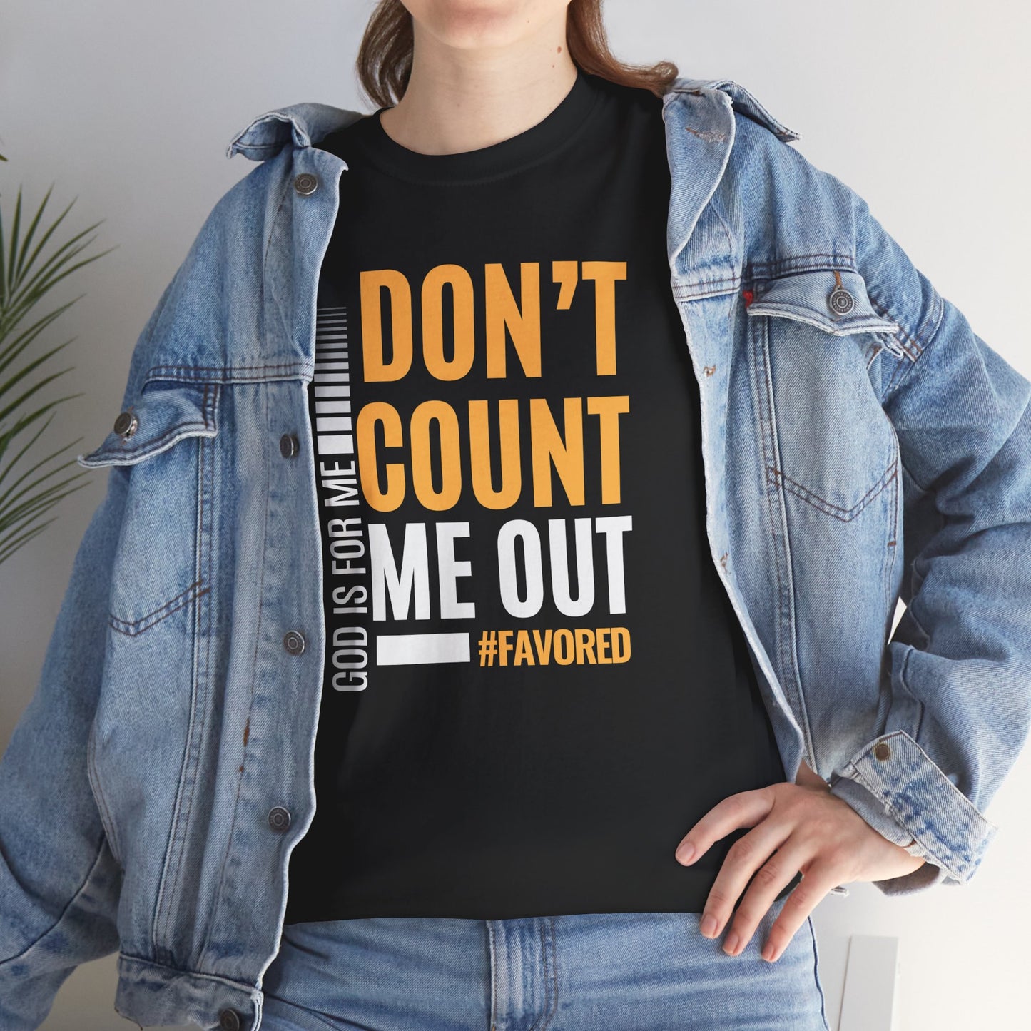 Inspirational Unisex Heavy Cotton Tee - 'Don't Count Me Out', Motivational Shirt, Faith-Based Apparel, Gift for Encouragement